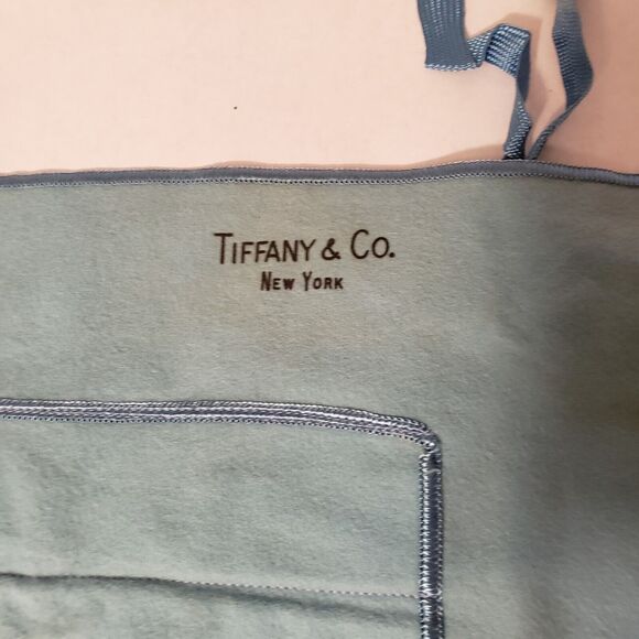 VTG TIFFANY & CO STERLING SILVER ANTI TARNISH 5 SLOT FLAT WEAR KNIVE ROLL BAG - Picture 4 of 7